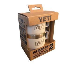Yeti 6 Oz Stackable Ceramic Lined Mugs In White NEW